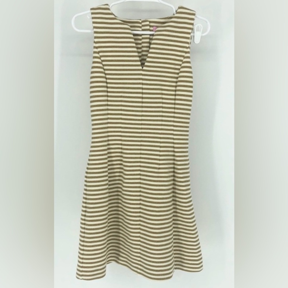 Lilly Pulitzer Tan and White Striped Mini Dress - Picture 3 of 14